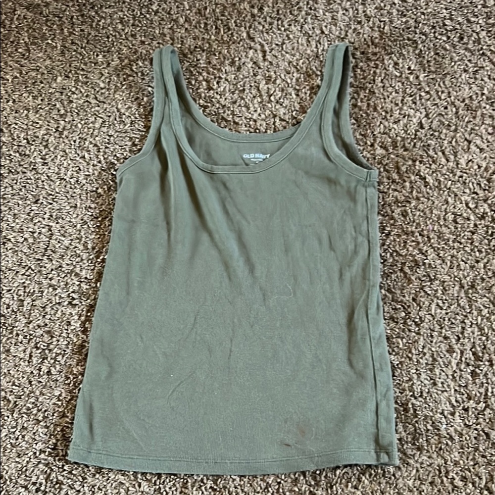 Old Navy Fitted Green Sleeveless Tank